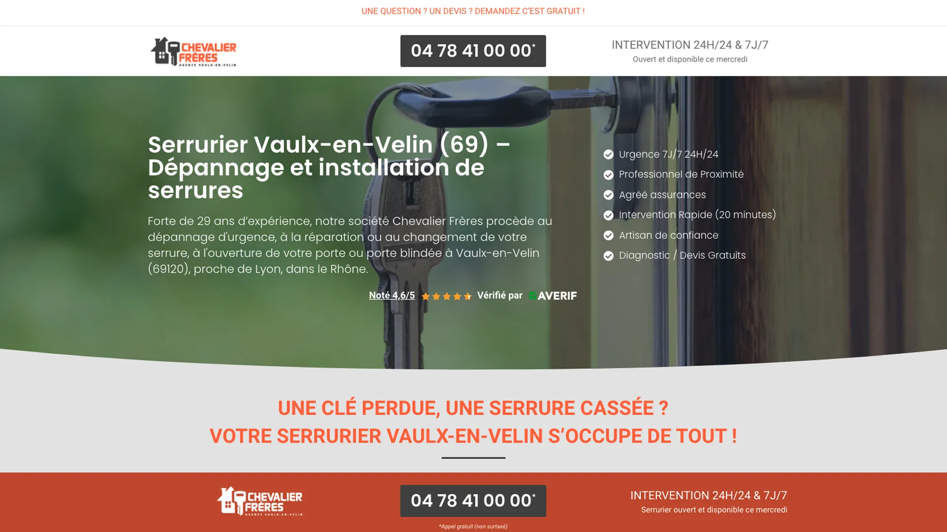 Site web de notre serrurier à Vaulx-en-Velin